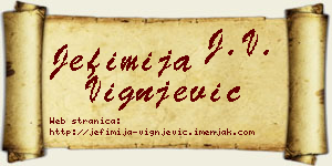 Jefimija Vignjević vizit kartica